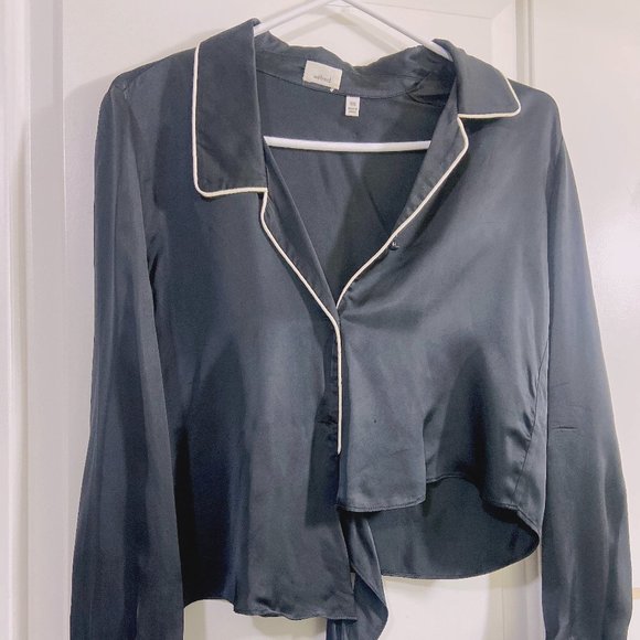 Aritzia Wilfred Tie Front Blouse Peaufiner Blouse XXS - Picture 2 of 6